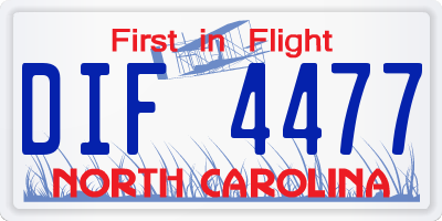 NC license plate DIF4477