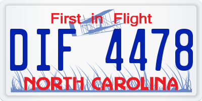 NC license plate DIF4478