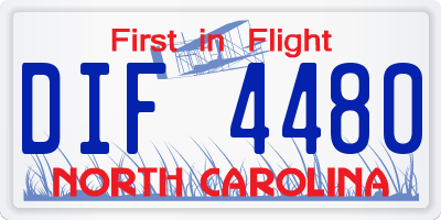 NC license plate DIF4480