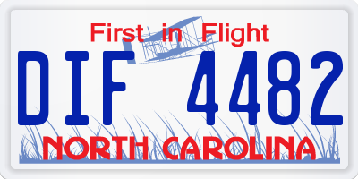 NC license plate DIF4482