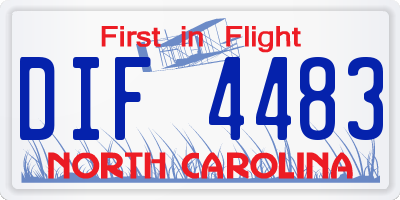 NC license plate DIF4483