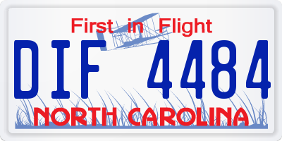 NC license plate DIF4484