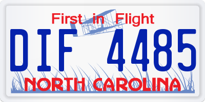 NC license plate DIF4485