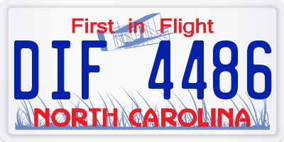 NC license plate DIF4486