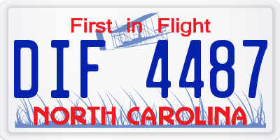 NC license plate DIF4487