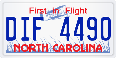 NC license plate DIF4490