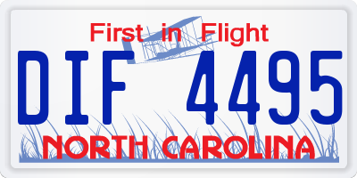 NC license plate DIF4495