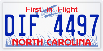 NC license plate DIF4497