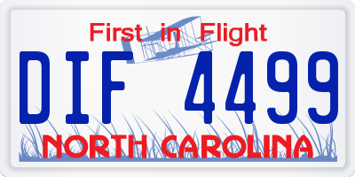 NC license plate DIF4499