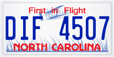 NC license plate DIF4507