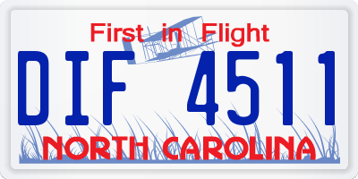 NC license plate DIF4511