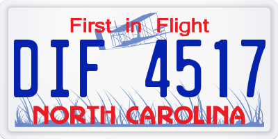 NC license plate DIF4517