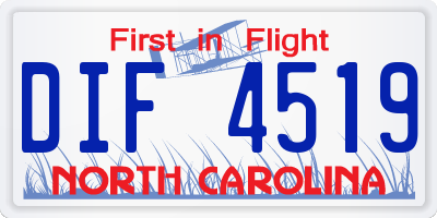 NC license plate DIF4519
