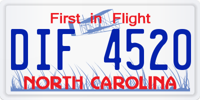 NC license plate DIF4520