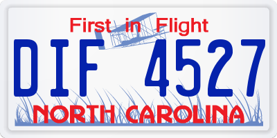 NC license plate DIF4527