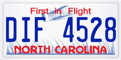 NC license plate DIF4528