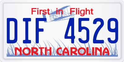 NC license plate DIF4529