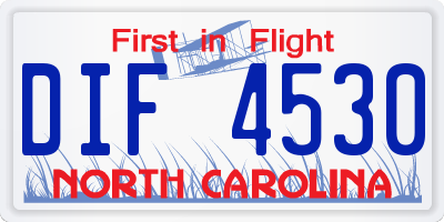 NC license plate DIF4530