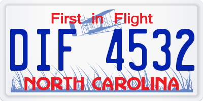 NC license plate DIF4532