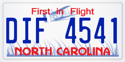 NC license plate DIF4541