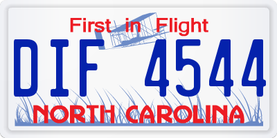 NC license plate DIF4544