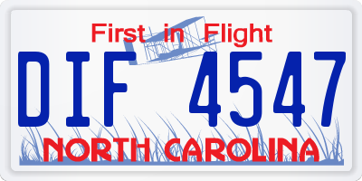 NC license plate DIF4547
