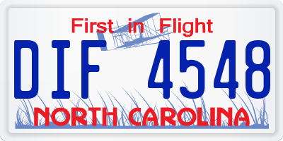 NC license plate DIF4548