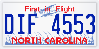 NC license plate DIF4553