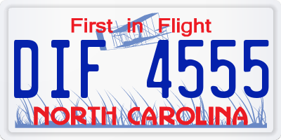NC license plate DIF4555