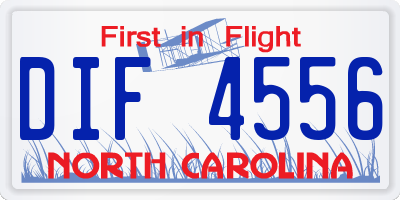 NC license plate DIF4556