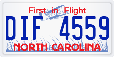 NC license plate DIF4559