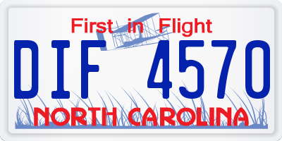 NC license plate DIF4570