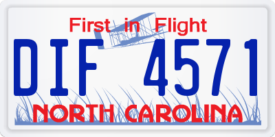NC license plate DIF4571