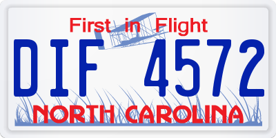 NC license plate DIF4572