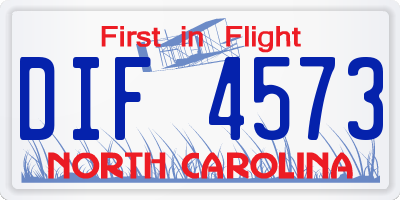 NC license plate DIF4573