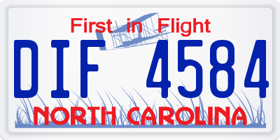 NC license plate DIF4584