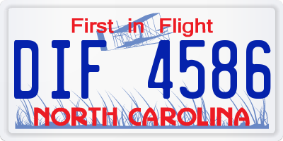 NC license plate DIF4586