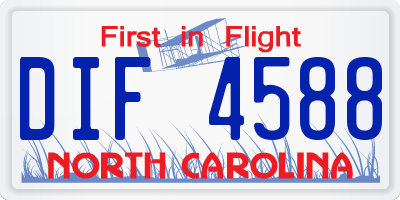 NC license plate DIF4588