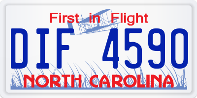 NC license plate DIF4590