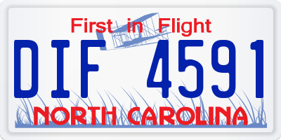 NC license plate DIF4591