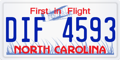 NC license plate DIF4593