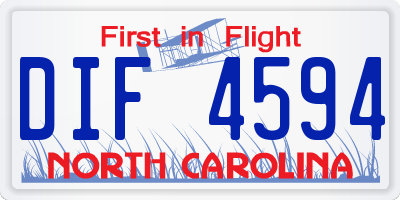 NC license plate DIF4594