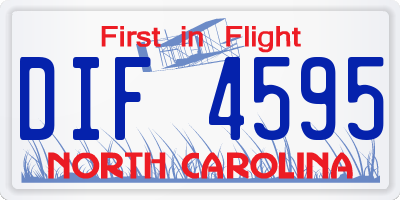 NC license plate DIF4595