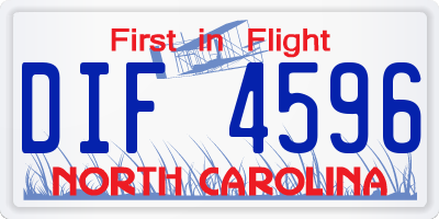 NC license plate DIF4596