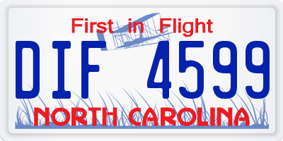 NC license plate DIF4599