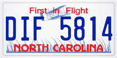 NC license plate DIF5814