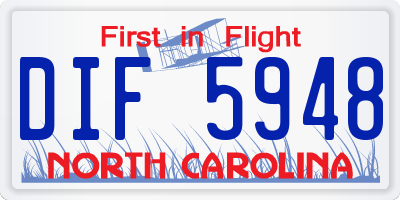 NC license plate DIF5948