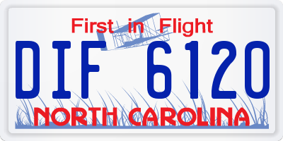 NC license plate DIF6120