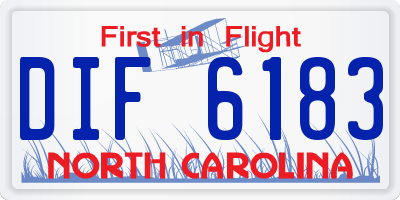 NC license plate DIF6183