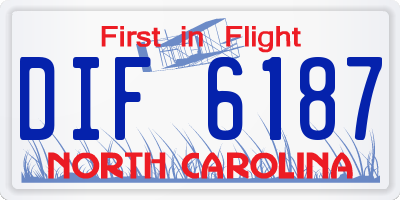 NC license plate DIF6187